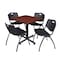 Kobe Kobe Square Table & Chair Set, Wood, Metal, Plastic Top, Cherry TKB3030CH47BK - alternate 1